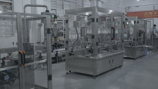 Лабава линија за полнење прашок фабричко прифаќање.JPG