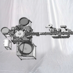Машина за покривање за полнење на мали епрувети со хоризонтална етикета за налепници